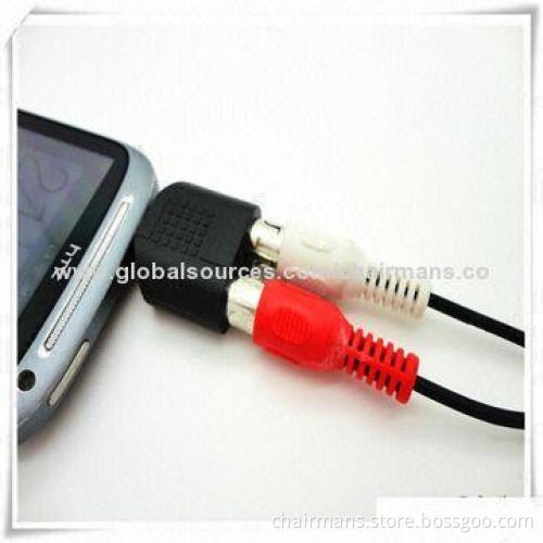 3.5mm to 2 RCA Audio Cable, Made of Copper Material, Black Color